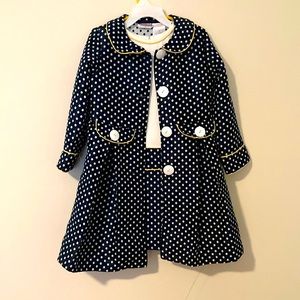 BlueBeri Boulevard Matching dress and coat. Size 5T.